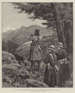 La Expedición de la Montaña Negra, Puesto Avanzado de los Fusileros de Northumberland más allá de Bagrwan de William Barnes Wollen